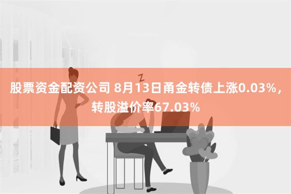 股票资金配资公司 8月13日甬金转债上涨0.03%，转股溢价率67.03%