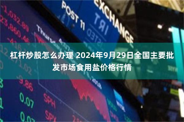 杠杆炒股怎么办理 2024年9月29日全国主要批发市场食用盐价格行情